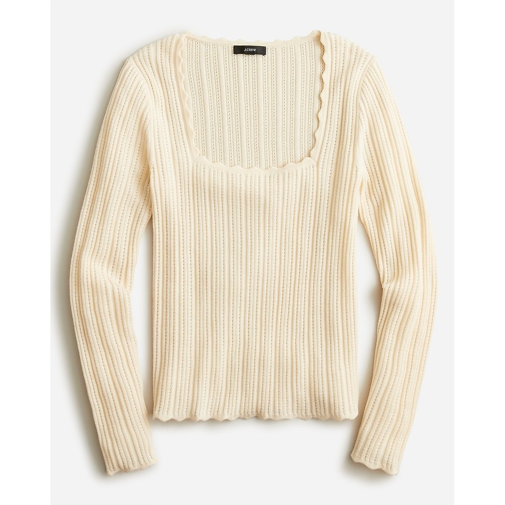 J. Crew Women's Cream Ribbed Sweater